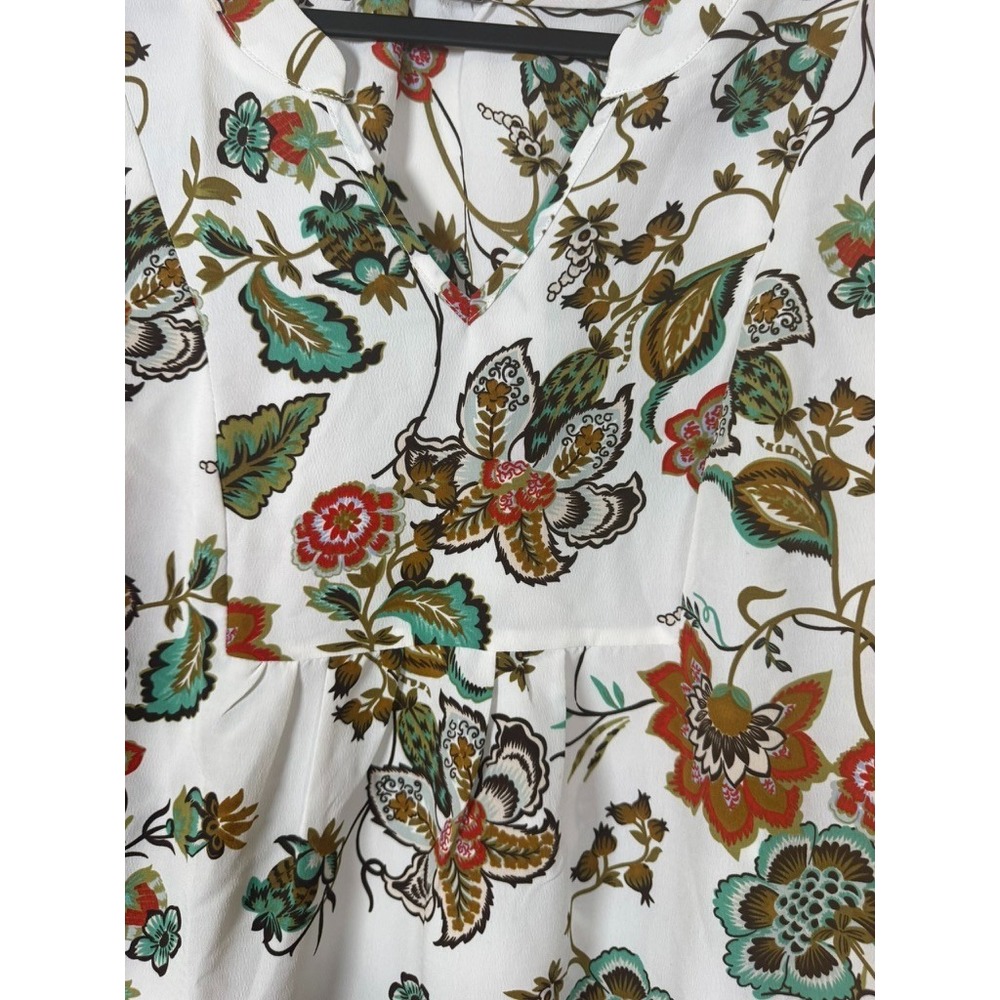 BloomChic Plus Size 18-20 Floral Peplum Blouse 3/4 Sleeve Multicolor withPockets - Picture 4 of 12